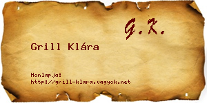 Grill Klára névjegykártya